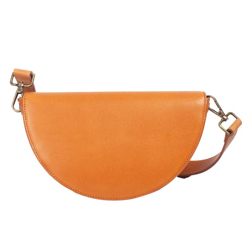 Solid Color PU Leather Half-moon Bags for Women 2021 Branded