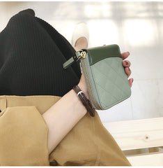 Cute Stylish Leather Womens Small Wallet for Women Zipper billfold Wallets