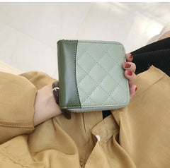 Cute Stylish Leather Womens Small Wallet for Women Zipper billfold Wallets