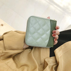 Cute Stylish Leather Womens Small Wallet for Women Zipper billfold Wallets