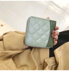 Cute Stylish Leather Womens Small Wallet for Women Zipper billfold Wallets