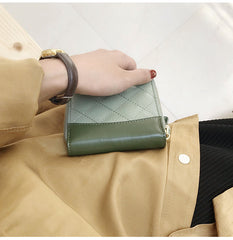 Cute Stylish Leather Womens Small Wallet for Women Zipper billfold Wallets