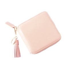 Cute Stylish Leather Womens Small Wallet for Women Zipper billfold Wallet