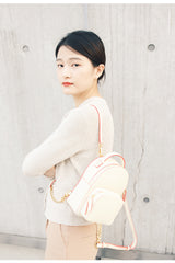 Cute Stylish White Leather Backpack Womens Mini Backpacks Purse