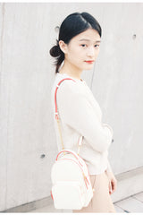 Cute Stylish White Leather Backpack Womens Mini Backpacks Purse