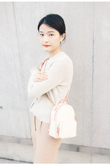 Cute Stylish White Leather Backpack Womens Mini Backpacks Purse