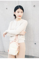 Cute Stylish White Leather Backpack Womens Mini Backpacks Purse