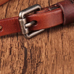 Vintage Womens Small Tan Leather Side Bag Mini Phone Red Shoulder Bag Square Crossbody Bag