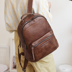Cute Zipppered Leather Backpack Pocketbooks Womens - Annie Jewel