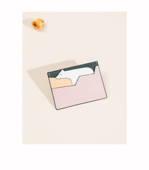 Cutest Women Pink Leather Card Holder Polar Bear Card Wallet Card Holder Polar Bear Credit Card Holder For Women