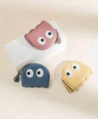 Cutest Women Yellow Leather Pac-Man Coin Wallet Small Keychain with Wallet Change Wallet For Women