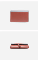 Cutest Women Leather Small Wallet CONTRAST COLOR Billfold Card Wallet with Folding Fan For Women