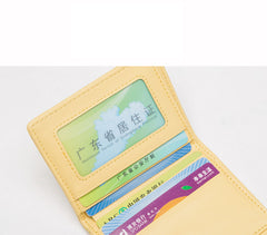 Cute Womens Green Leather Small Wallet with Rivets Billfold Slim Small Wallet For Women
