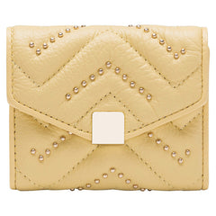 Cute Womens Leather Small Wallet with Rivets Billfold Slim Small Wallet For Women