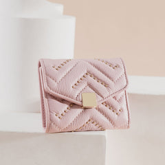 Cute Womens Leather Small Wallet with Rivets Billfold Slim Small Wallet For Women