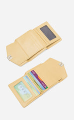 Cute Womens Black Leather Small Wallet with Rivets Billfold Slim Small Wallet For Women