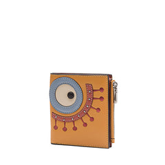 Cutest Women Yellow Leather Card Holder Shining Eye Card Wallet Billfold Card Holder Credit Card Holder For Women