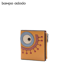 Cutest Women Yellow Leather Card Holder Shining Eye Card Wallet Billfold Card Holder Credit Card Holder For Women