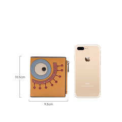 Cutest Women Yellow Leather Card Holder Shining Eye Card Wallet Billfold Card Holder Credit Card Holder For Women