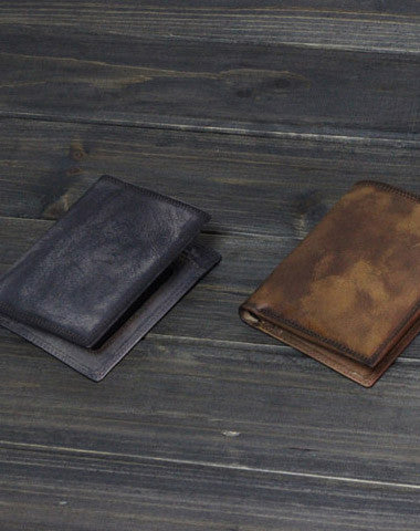 Handmade Men billfold leather wallet men vintage brown card wallet for him - EverHandmade