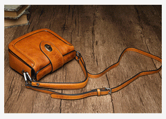 Vintage Womens Leather Black Small Handbag Shoulder Bag Purse Brown Handbag for Ladies