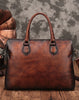 Vintage Leather Mens Brown Briefcase Work Bag Leather Business Bag  for men - EverHandmade