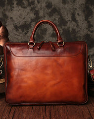 Genuine Leather Mens Handbag Vintage Handmade Briefcase Bag Messenger Bag Shoulder Bag Laptop Bag - EverHandmade