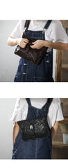 DISTRESSED BROWN LEATHER MEN'S Side BAG 10 inches MESSENGER BAG Leather Coffee Courier BAGs FOR MEN