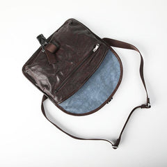 DISTRESSED BROWN LEATHER MEN'S Side BAG 10 inches MESSENGER BAG Leather Coffee Courier BAGs FOR MEN