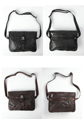 DISTRESSED BROWN LEATHER MEN'S Side BAG 10 inches MESSENGER BAG Leather Coffee Courier BAGs FOR MEN