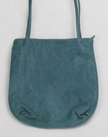Handmade vintage leather blue minimalist crossbody Shoulder Bag for girl women - EverHandmade