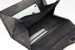 Handmade vintage minimalist leather phone clutch long wallet for women/men - EverHandmade