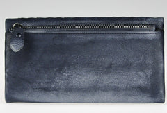 Handmade vintage modern gray leather phone clutch long wallet for women/men