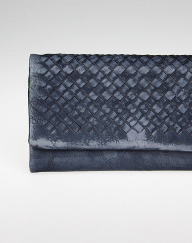 Handmade vintage modern gray leather phone clutch long wallet for women/men - EverHandmade