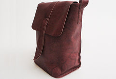 Handmade vintage leather basket minimalist crossbody Shoulder Bag for girl women - EverHandmade