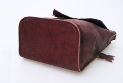 Handmade vintage leather basket minimalist crossbody Shoulder Bag for girl women - EverHandmade