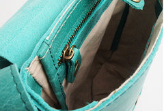 Handmade vintage leather basket green crossbody Shoulder Bag for girl women