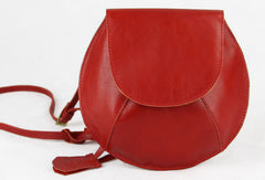 Handmade round cute leather minimalist crossbody Shoulder Bag for girl women