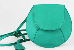 Handmade round cute leather minimalist crossbody Shoulder Bag for girl women