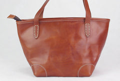 Handmade modern vintage fashion leather busket handbag shopper Bag for women