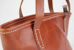 Handmade modern vintage fashion leather busket handbag shopper Bag for women - EverHandmade