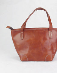 Handmade modern vintage fashion leather busket handbag shopper Bag for women - EverHandmade