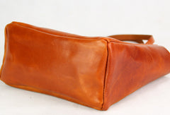 Handmade modern vintage leather minimalist handbag tote shopper Bag for girl women - EverHandmade