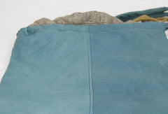 Handmade vintage blue leather minimalist shoulder bag shopper Bag for girl women - EverHandmade