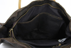 Handmade large dark coffee vintage leather minimalist handbag shopper Bag for women - EverHandmade