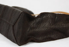 Handmade large dark coffee vintage leather minimalist handbag shopper Bag for women - EverHandmade
