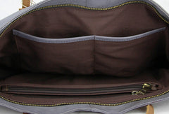 Handmade vintage leather large gray minimalist handbag shoulder Bag for women