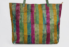 Handmade green modern vintage leather large handbag tote shopper Bag for women - EverHandmade