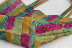 Handmade green modern vintage leather large handbag tote shopper Bag for women - EverHandmade
