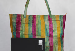 Handmade green modern vintage leather large handbag tote shopper Bag for women - EverHandmade